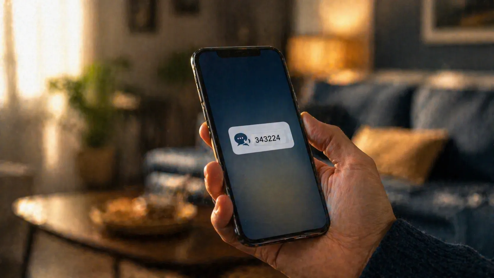 Smartphone che riceve codice OTP via SMS per firma contratto luce e gas